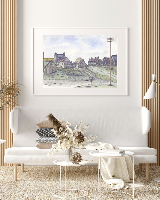 Original Water colour of Machynys Village, Llanelli