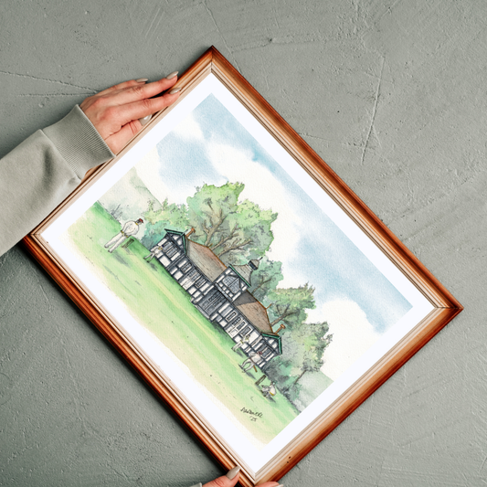 Watercolour Print of Lampeter Cricket Pavilion