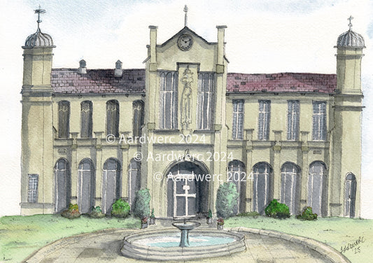 Watercolour Print of St Davids College University Lampeter