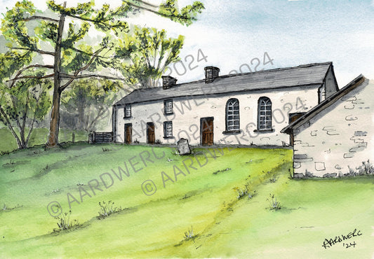 Welsh Watercolour Painting Soar-y-mynydd Chapel Digital Download