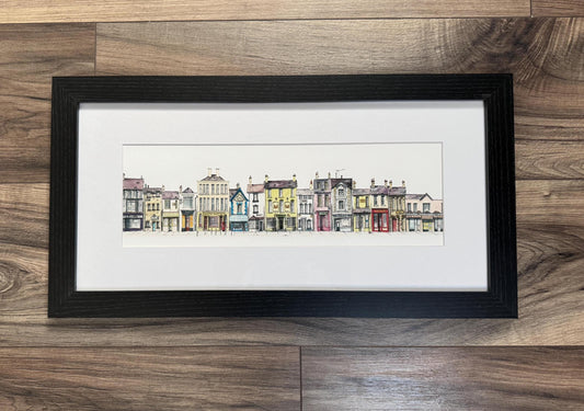Quirky Watercolour Print of Pubs and Shop in Lampeter, West Wales