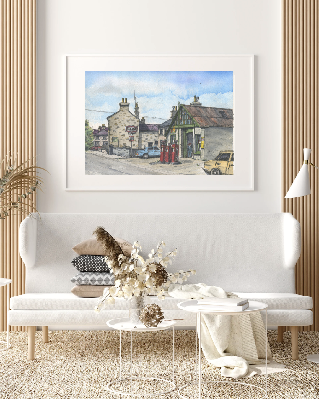 Original Water colour of Garej Beer / Beer Garage, High Street, St Davids