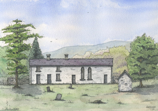 A4 Original Watercolour Print of Soar-y-mynydd Chapel, Mid Wales
