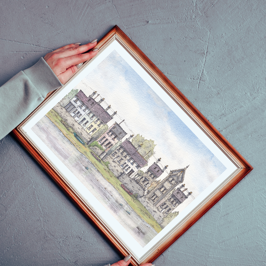 Watercolour Print of of Aberffraw on Ynys Môn (Anglesey).