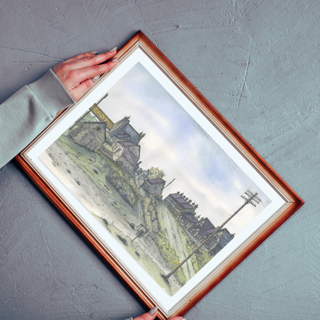 Original Water colour of Machynys Village, Llanelli