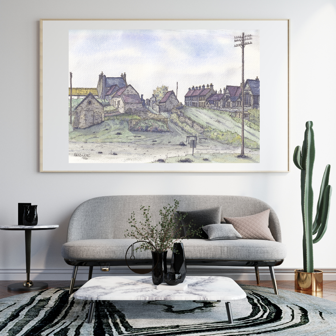 Original Water colour of Machynys Village, Llanelli