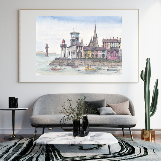 Watercolour Print of Burry Port Harbour, West Wales