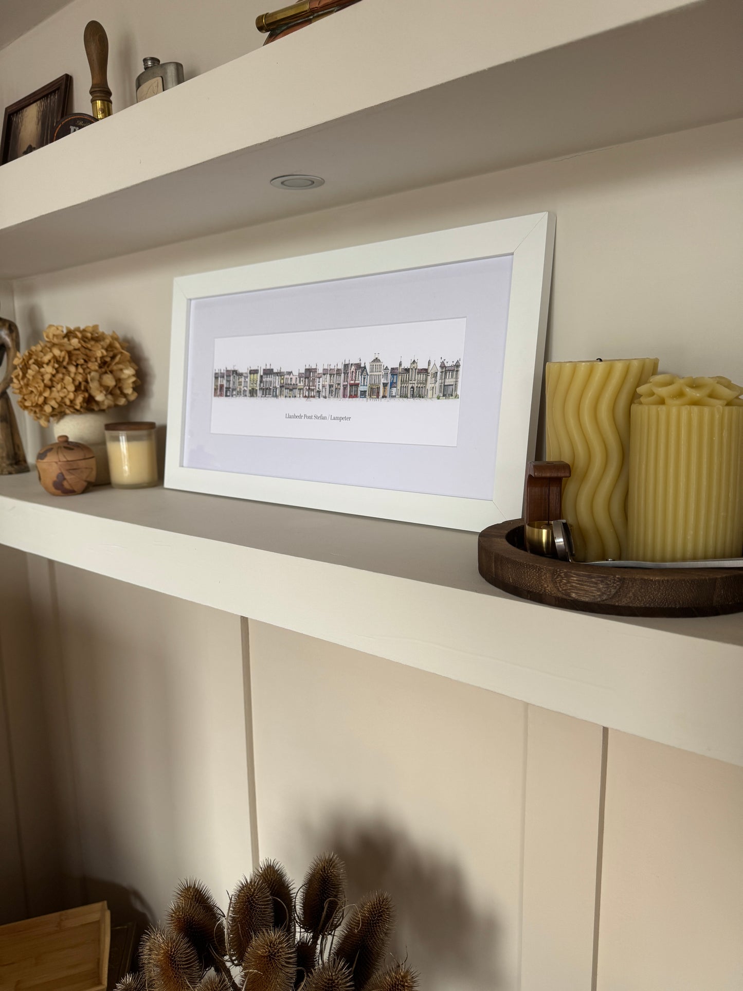 Christmas Quirky Print of Pubs and Shops in Lampeter, West Wales