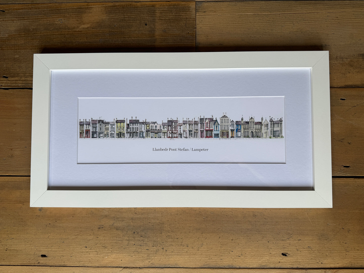 Christmas Quirky Print of Pubs and Shops in Lampeter, West Wales