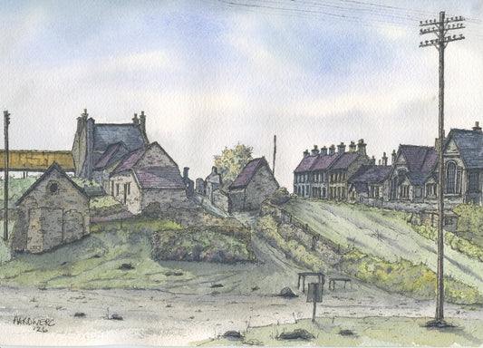 Original Water colour of Machynys Village, Llanelli