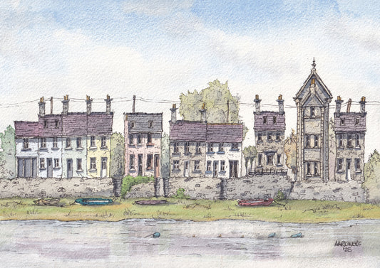 Watercolour Print of of Aberffraw on Ynys Môn (Anglesey).