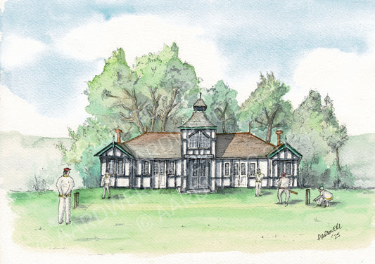 Watercolour Print of Lampeter Cricket Pavilion